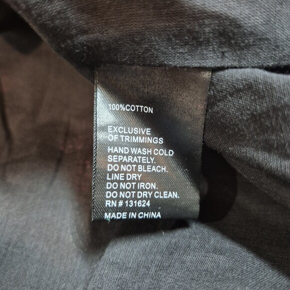 Calessa Women's Size M Floral Peasant Top Black Side Slits Embroidered (53) - Picture 7 of 12